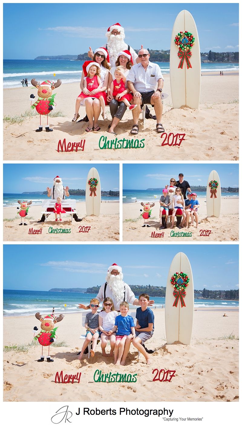 Last Aussie Santa Photo Sessions for 2017 on the beach at Long Reef